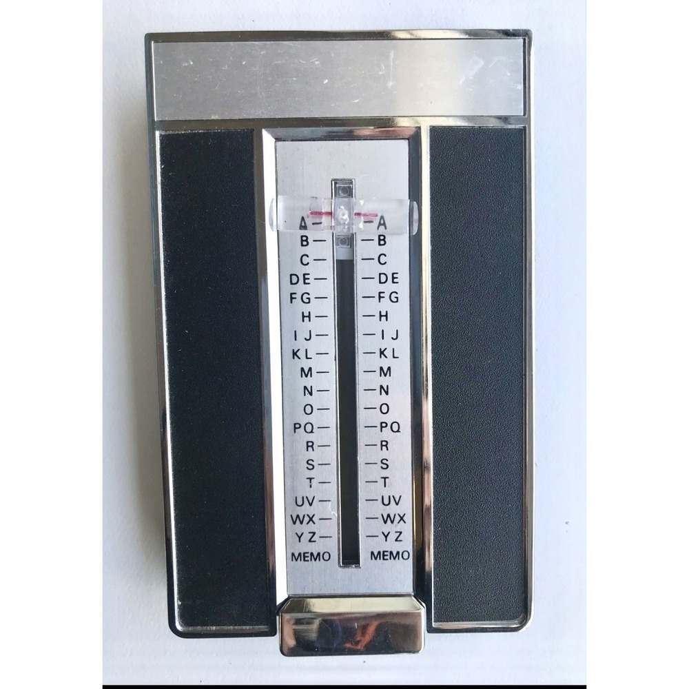 VTG Old Stock Chrome Automatic Telephone Index Telephone Directory 60s 70s Prop